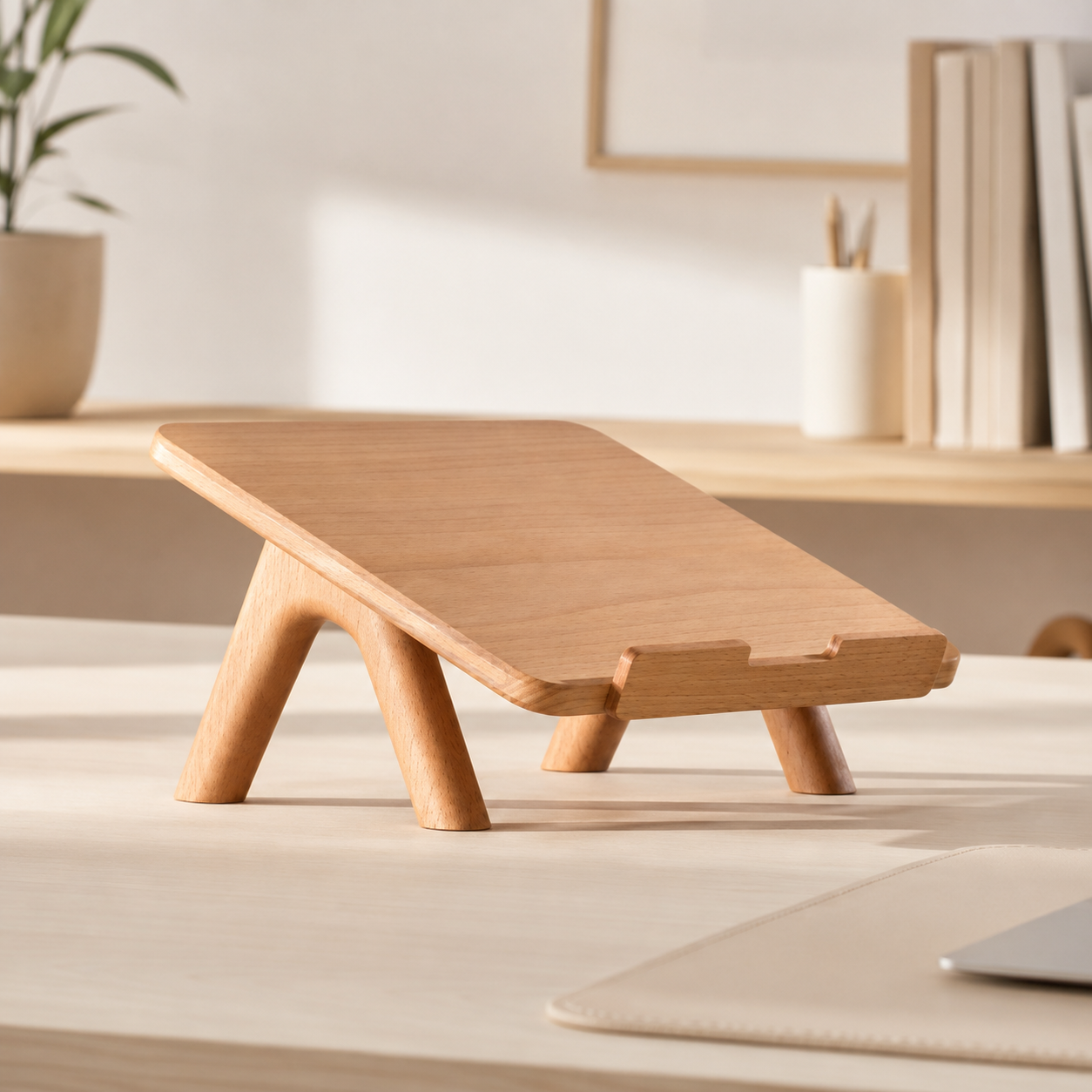 Træ Laptopstand – naturlig elegance til din arbejdsplads