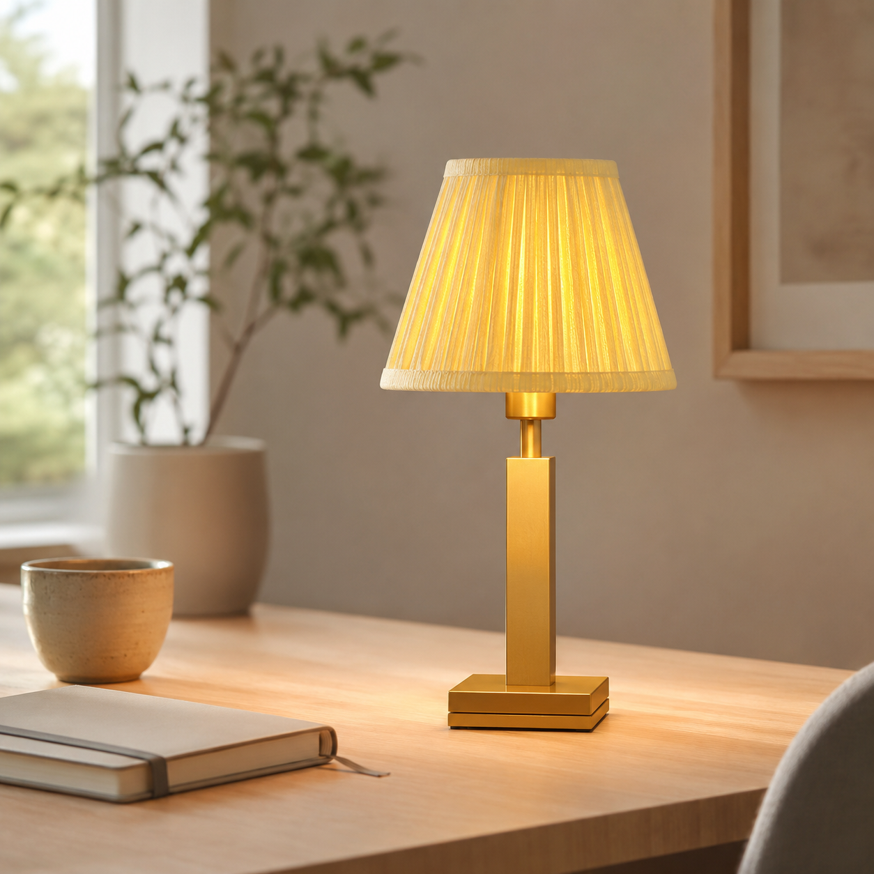 Nordvior Trådløs Bordlampe med Varmt Stemningslys