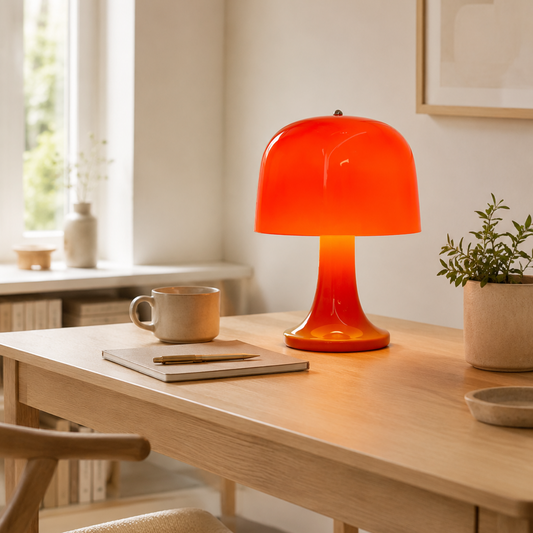 Nordisk Bordlampe i Varm Orange