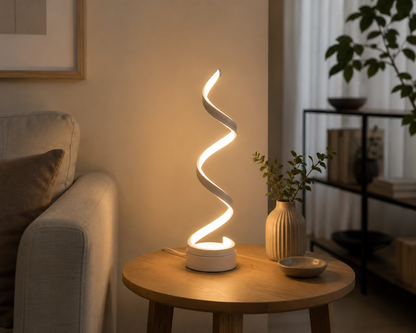 Minimalistisk LED Bordlampe med Bølgeform