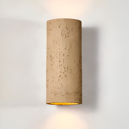 Cylindrisk væglampe i aluminium – wabi sabi LED up & down lampe