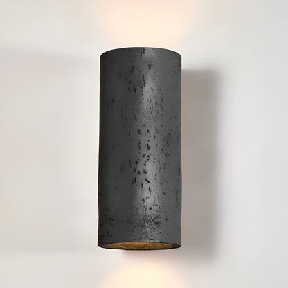Cylindrisk væglampe i aluminium – wabi sabi LED up & down lampe