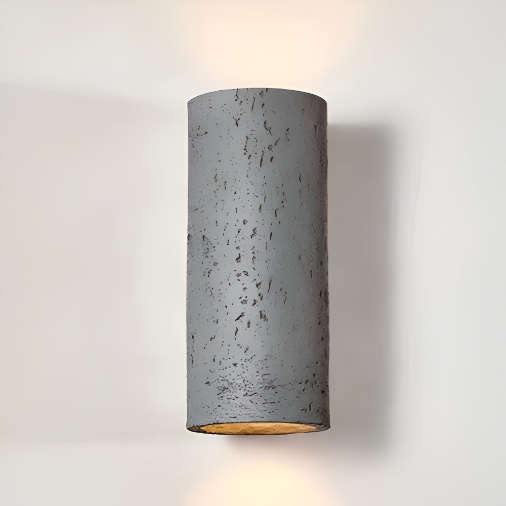 Cylindrisk væglampe i aluminium – wabi sabi LED up & down lampe