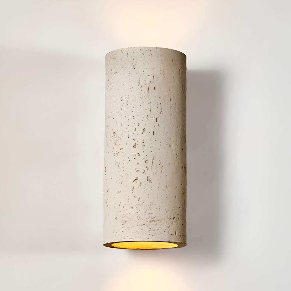 Cylindrisk væglampe i aluminium – wabi sabi LED up & down lampe