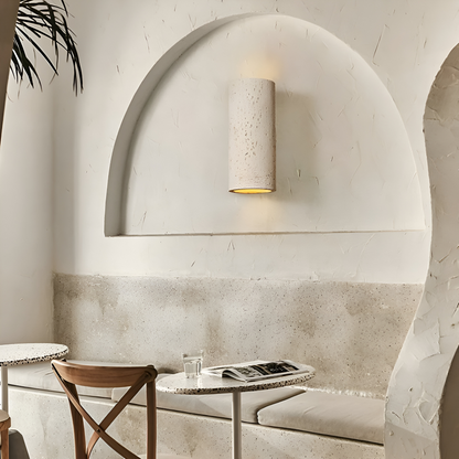 Cylindrisk væglampe i aluminium – wabi sabi LED up & down lampe