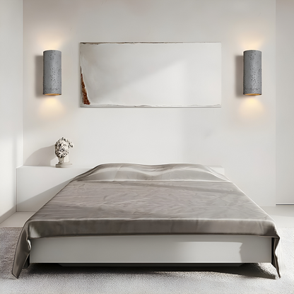 Cylindrisk væglampe i aluminium – wabi sabi LED up & down lampe