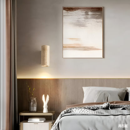 Cylindrisk væglampe i aluminium – wabi sabi LED up & down lampe
