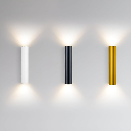 Væglampe med dobbelt lysretning – moderne cylinder lampe i aluminium