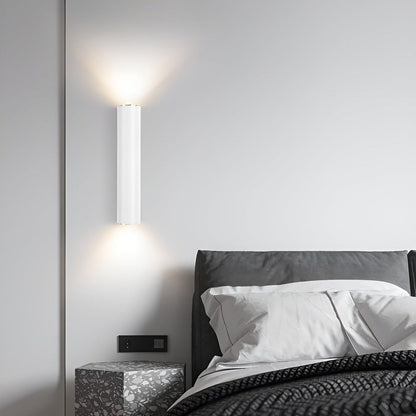 Væglampe med dobbelt lysretning – moderne cylinder lampe i aluminium