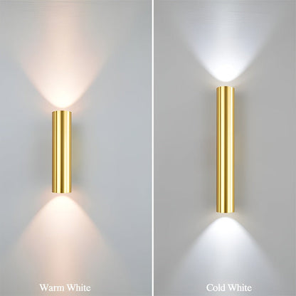 Væglampe med dobbelt lysretning – moderne cylinder lampe i aluminium