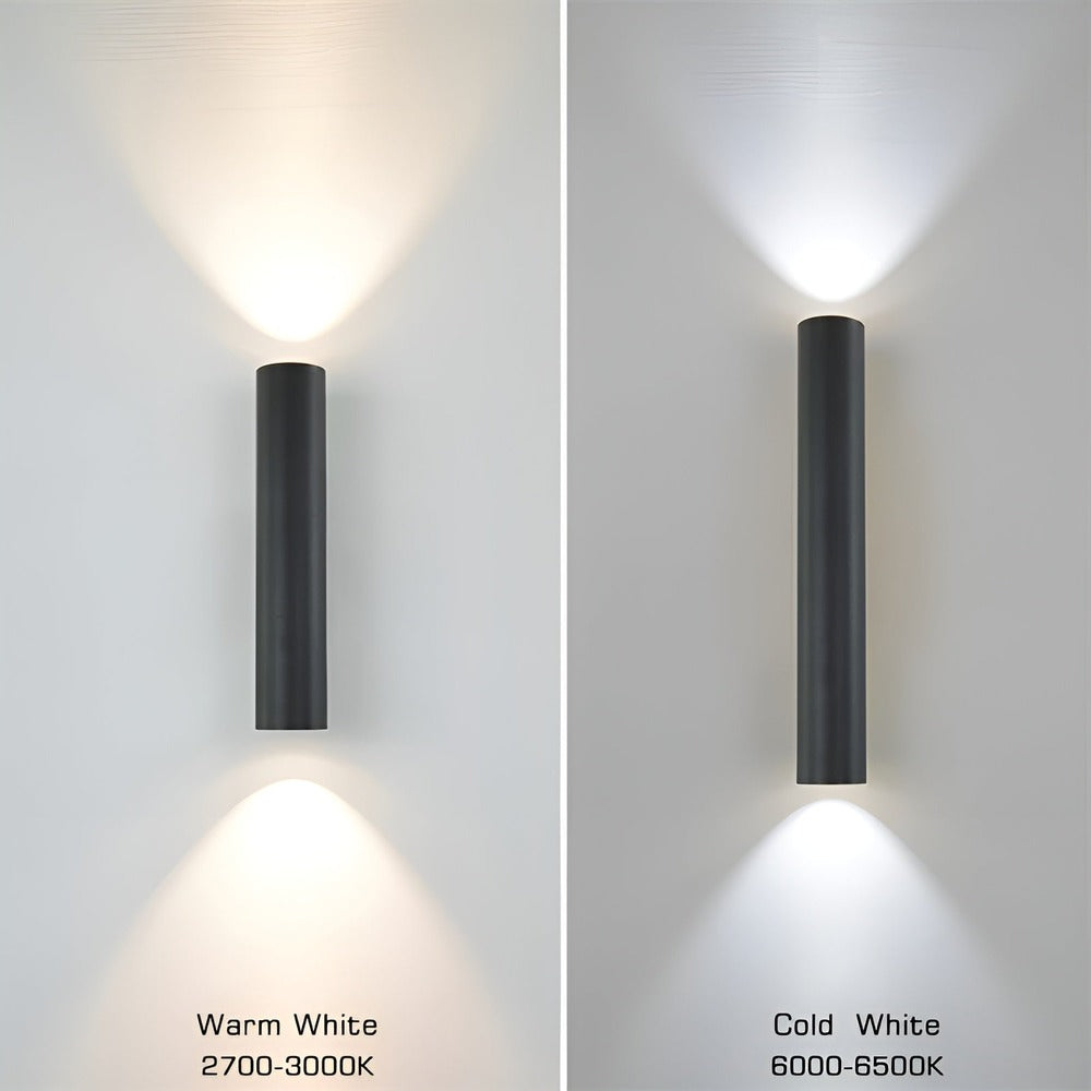 Væglampe med dobbelt lysretning – moderne cylinder lampe i aluminium