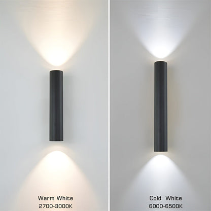Væglampe med dobbelt lysretning – moderne cylinder lampe i aluminium