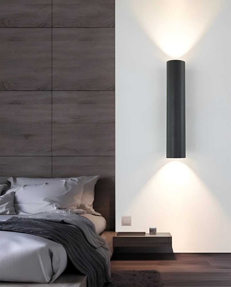 Væglampe med dobbelt lysretning – moderne cylinder lampe i aluminium