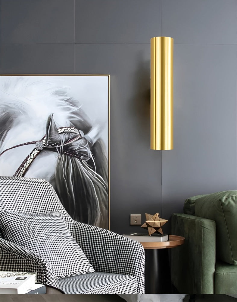 Væglampe med dobbelt lysretning – moderne cylinder lampe i aluminium