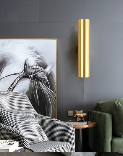 Væglampe med dobbelt lysretning – moderne cylinder lampe i aluminium