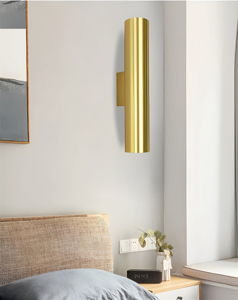 Væglampe med dobbelt lysretning – moderne cylinder lampe i aluminium