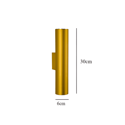 Væglampe med dobbelt lysretning – moderne cylinder lampe i aluminium