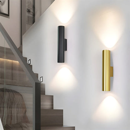 Væglampe med dobbelt lysretning – moderne cylinder lampe i aluminium