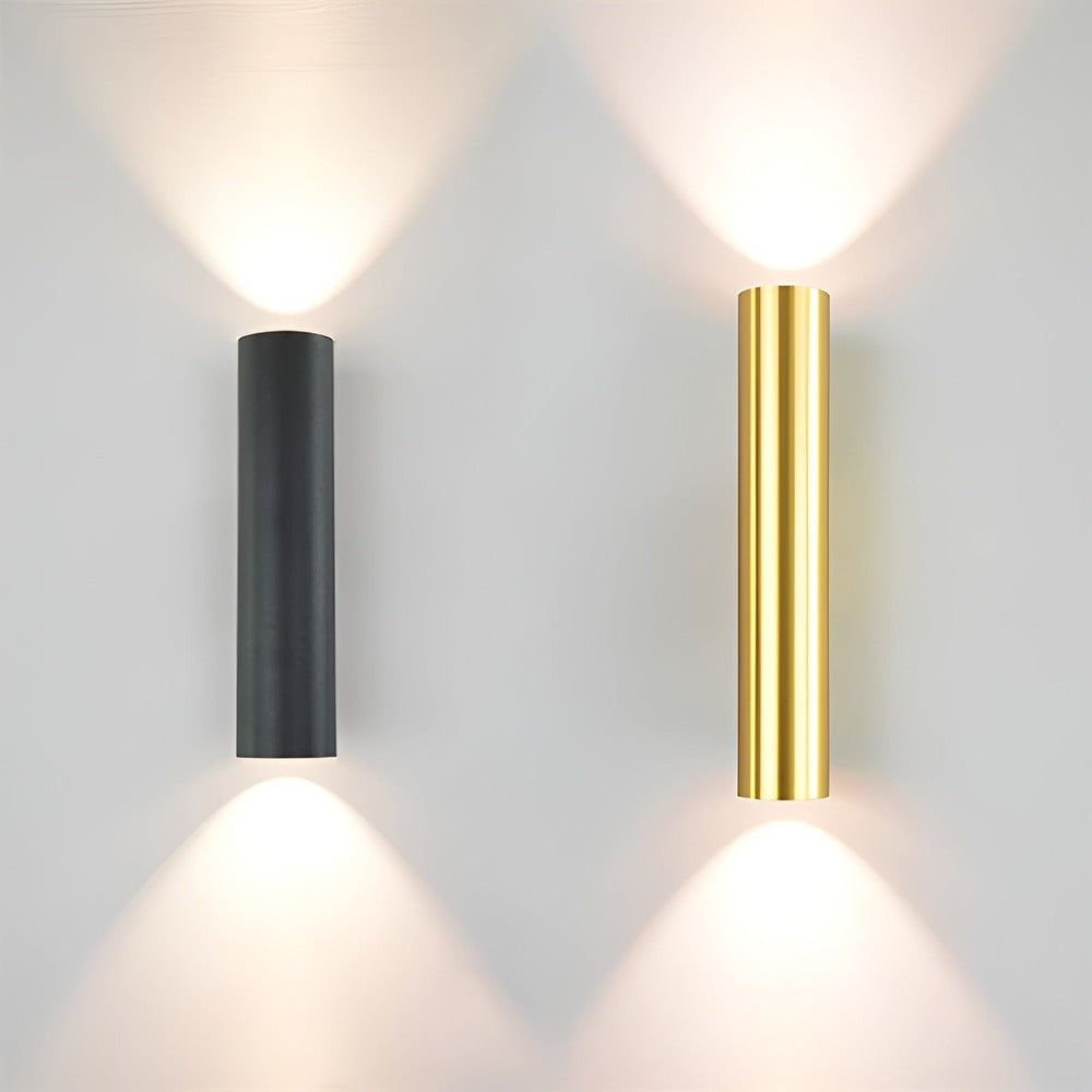 Væglampe med dobbelt lysretning – moderne cylinder lampe i aluminium
