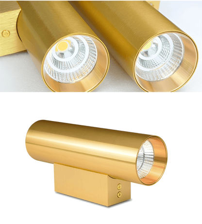 Væglampe med dobbelt lysretning – moderne cylinder lampe i aluminium