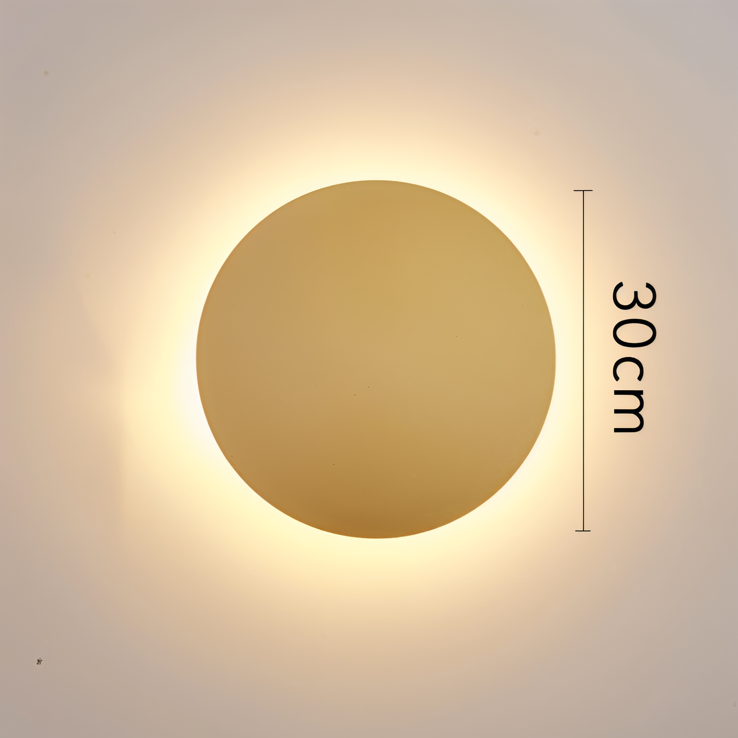 Lunaris – Moderne Rund LED Væglampe i Metal med Varmt Lys