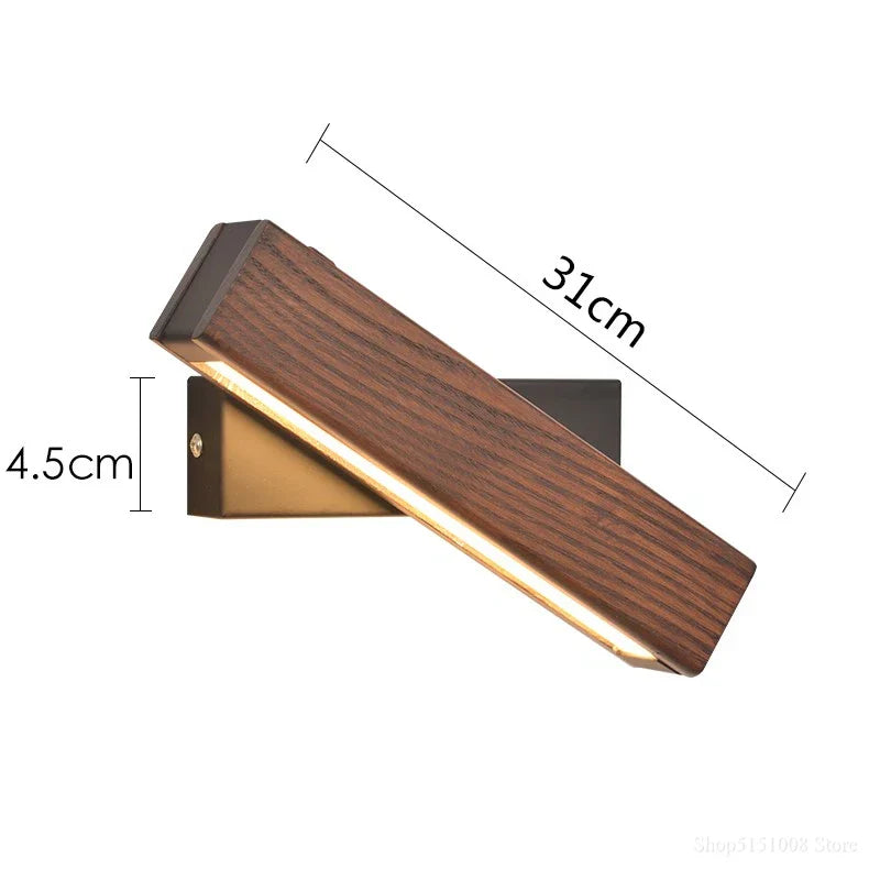 Justerbar LED Væglampe i Træ til Læsning