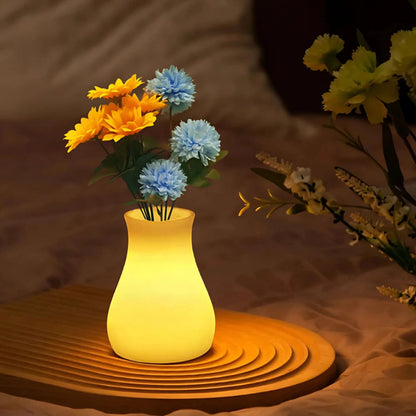 Lysende vase med LED – genopladelig vase med fjernbetjening og 16 farver
