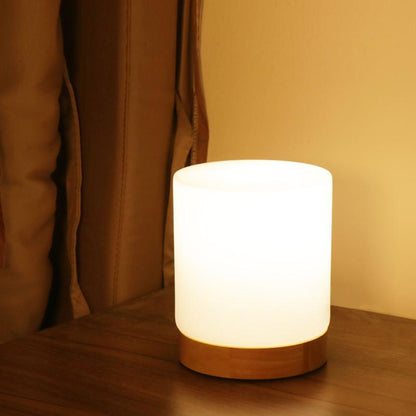 LumaTouch Mini – Elegant Glas Bordslampe med Touch og 360° Belysning