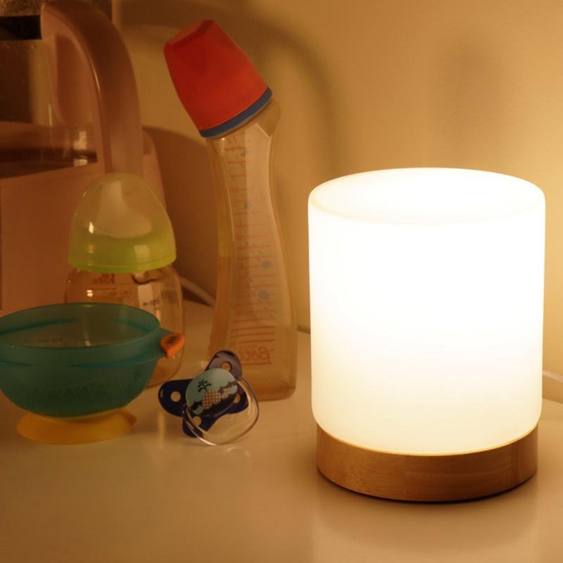 LumaTouch Mini – Elegant Glas Bordslampe med Touch og 360° Belysning