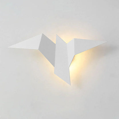 Moderne LED-væglampe med origami-fugl