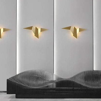 Moderne LED-væglampe med origami-fugl