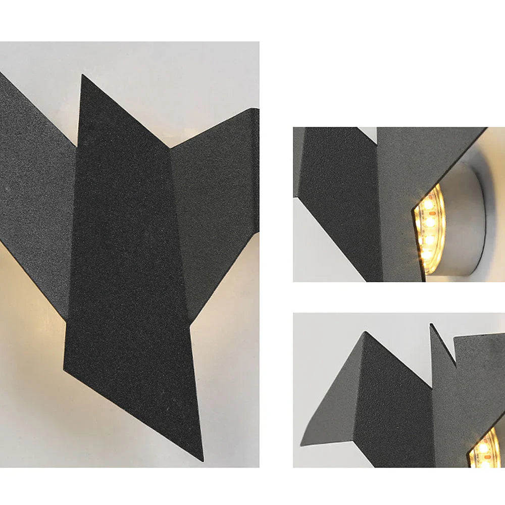 Moderne LED-væglampe med origami-fugl