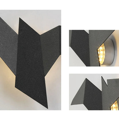 Moderne LED-væglampe med origami-fugl