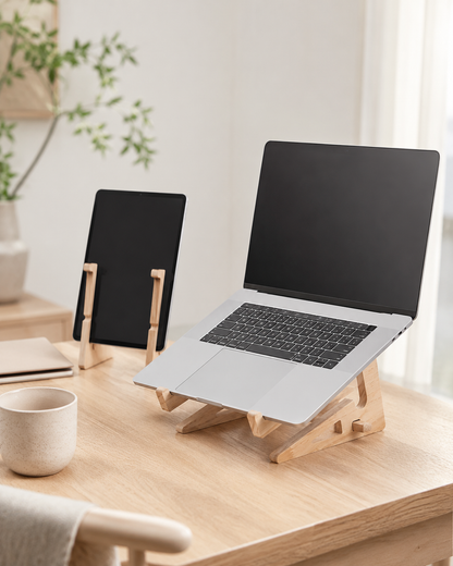 Nordisk Laptop- og Tabletstander i Træ
