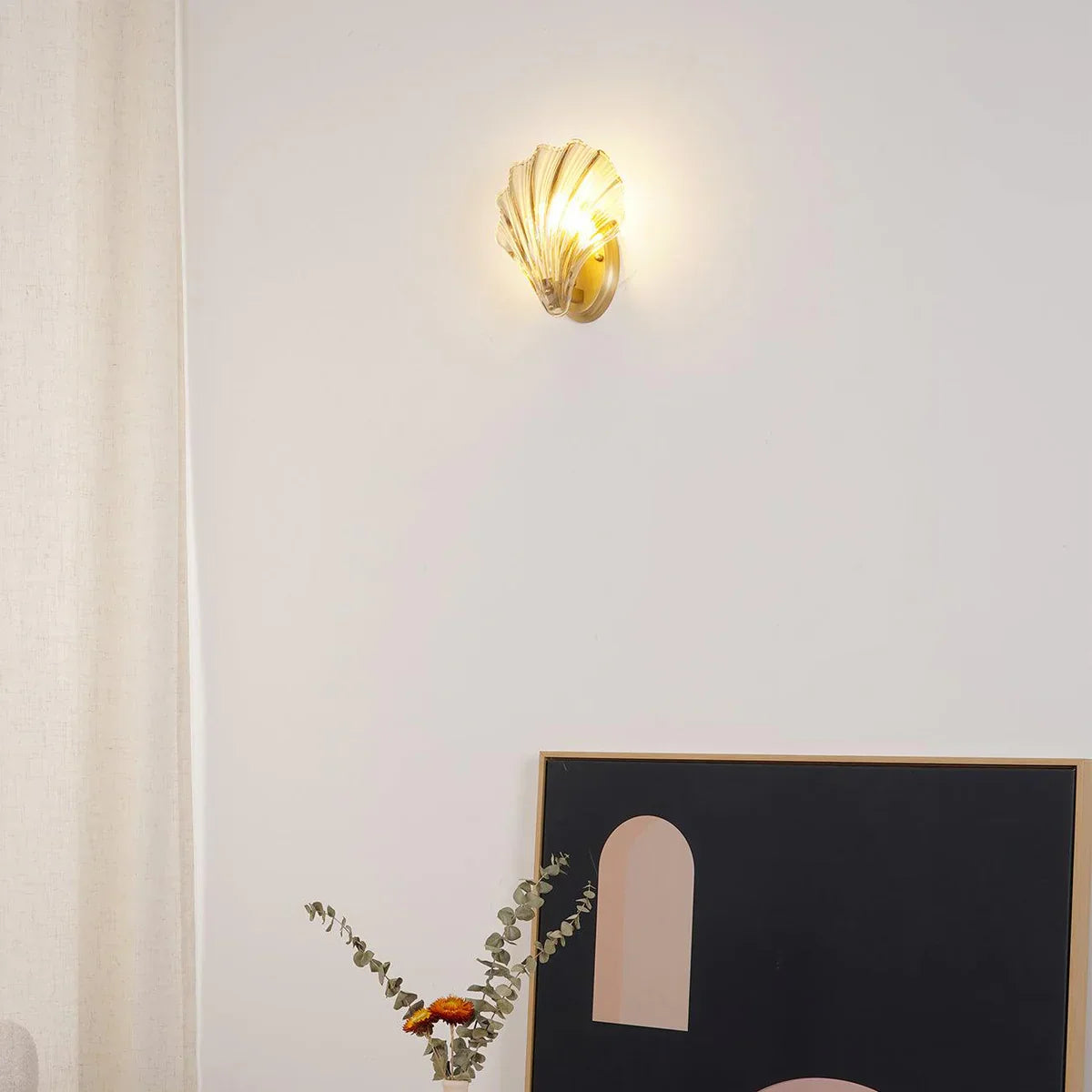 Væglampe med muslingeform og LED